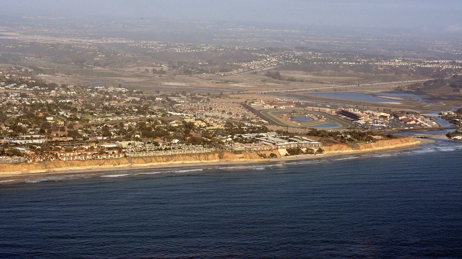 Aerial view of the Del Mar coastline
